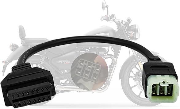 Obd2 Adapter for Royal Enfield Motorcycle 6 Pin to 16 Pin OBD Diagnostic Cable,Fit for Interceptor 650/Continental GT 650/535 Bike CAN Bus,Work with Elm327 Obdii Code Reader