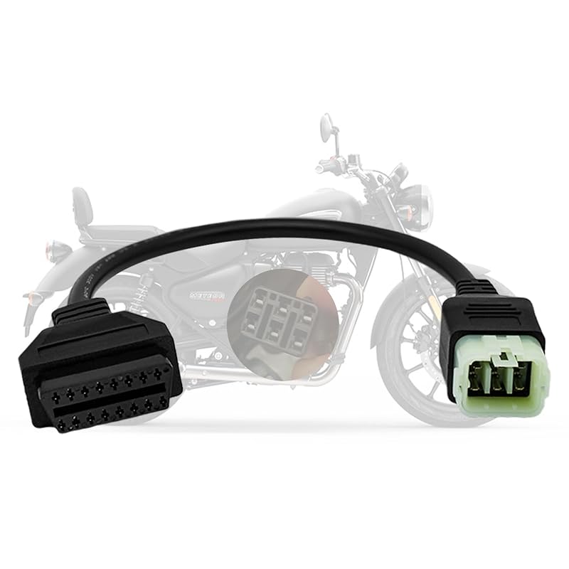 Adaptador OBD2 AMHTDOL de 6 pinos para 16 pinos OBD II Royal Enfield Euro 4 RE-6PIN