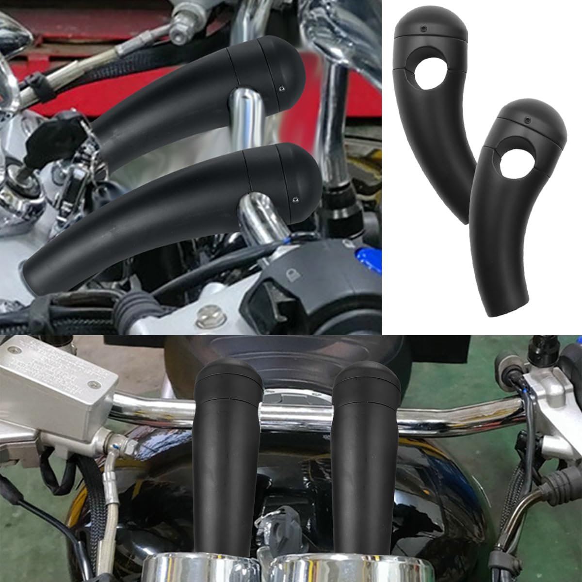 Riven 1 "Bar Schwarz Motorrad Lenker Pullback Risers für Universal Fahrräder