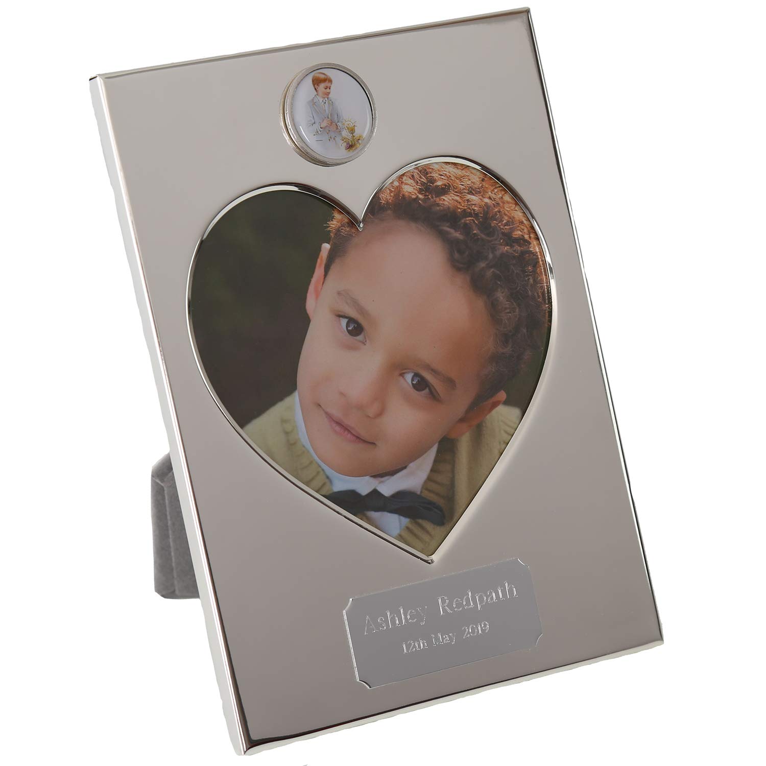 De Walden Boys Silver 'S First Holy Communion Gift Engraved Plated Photo Frame, 1St Communion Gift For A