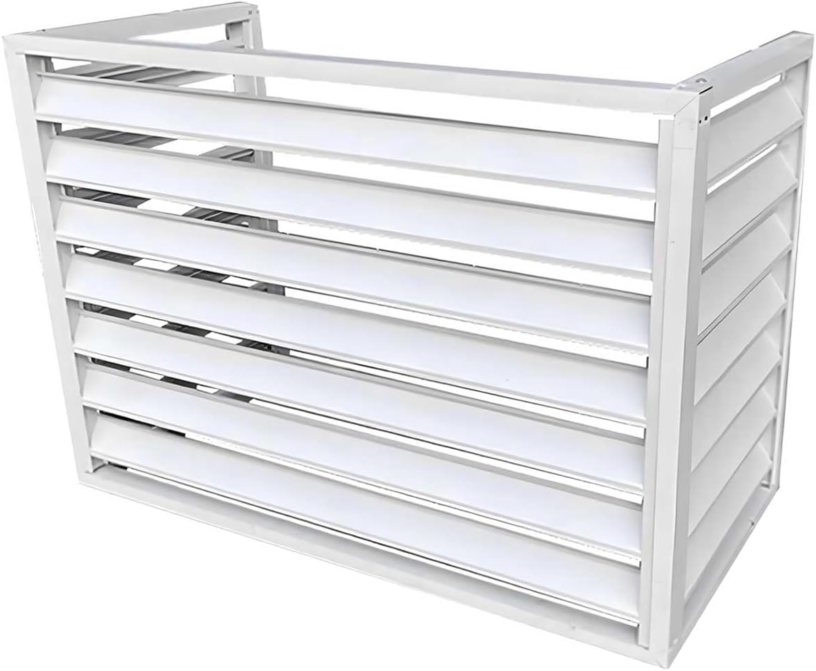 Air Conditioner Cover For Outside Units, Fence to Hide Air Conditioner, Aluminum Trash Can Enclosure Protective Cover, For Mini Split Heat Pump/Condenser/Compressor (Grey, 43.3''x23.6''x31.5)