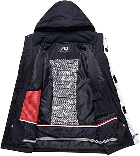 Miniatura 4 de Traje de esquí para hombre y mujer, conjunto de chaqueta y pantalón con capucha impermeable y resistente al viento, conjunto de 2 piezas de trajes