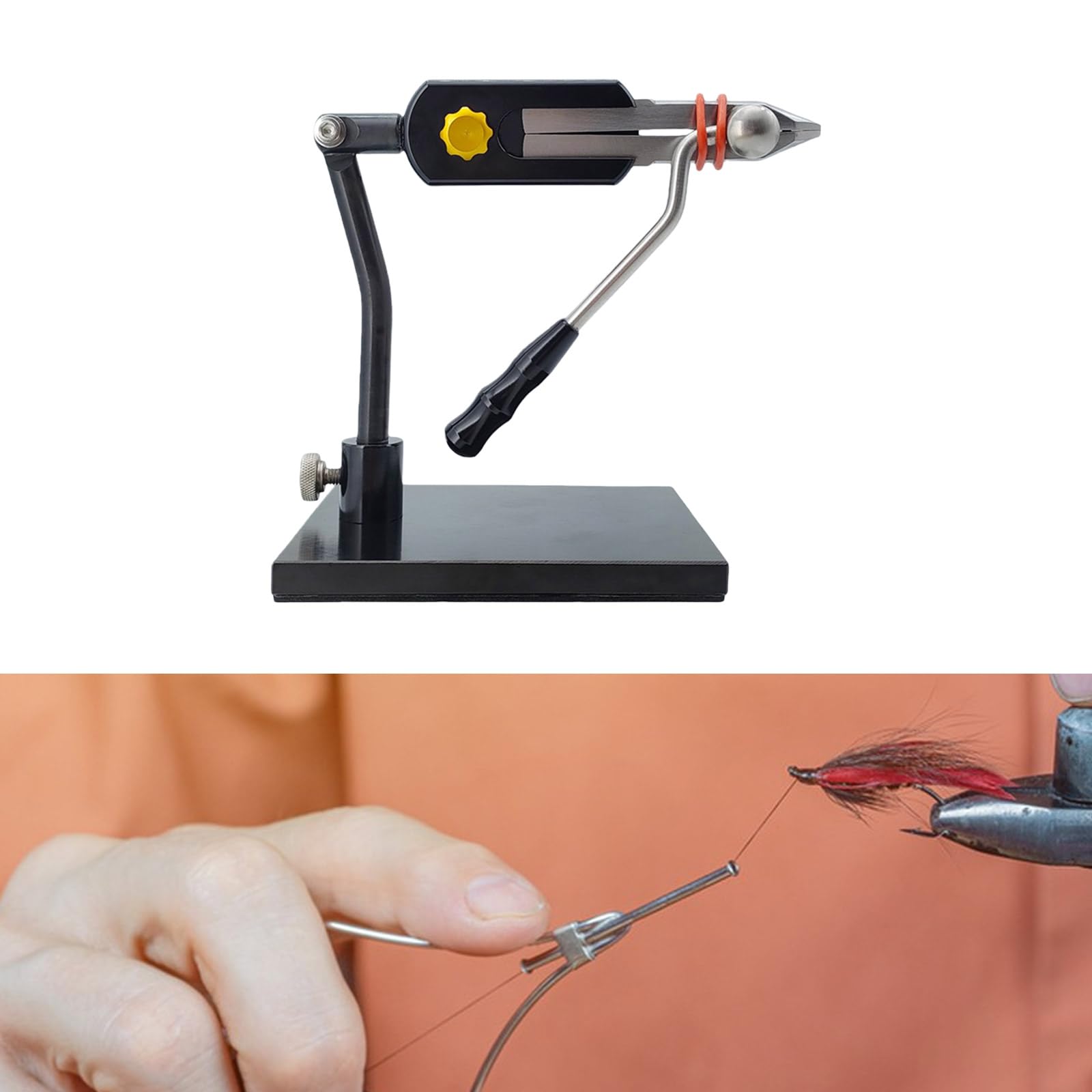 Pince multifonction pour attacher les mouches, pivote à 360 degrés, alliage stable, outil de reliure pour les pêcheurs et les amateurs de durabilité en alliage outil de pêche