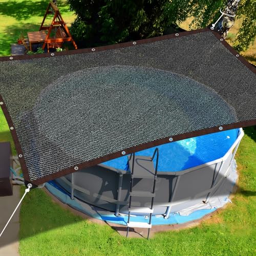 Above Ground Pool Sun Shade Sail 95% UV-Resistant Shade Cloth for 15-22FT Pool Outdoor Rectangle Canopy with Shade Sail Hardware Kit for Pools Deck Backyard Essentials 16x20FT Black