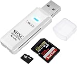 USB2.0 SD/TF Card Reader, USB 2.0 480Mbps Dual Slot OTG Memory Card Adapter for TF/Micro SD/SD/SDXC/Micro SDXC/Micro SDHC Memory Cards, Compatible with MacBook Pro/Air (Black)