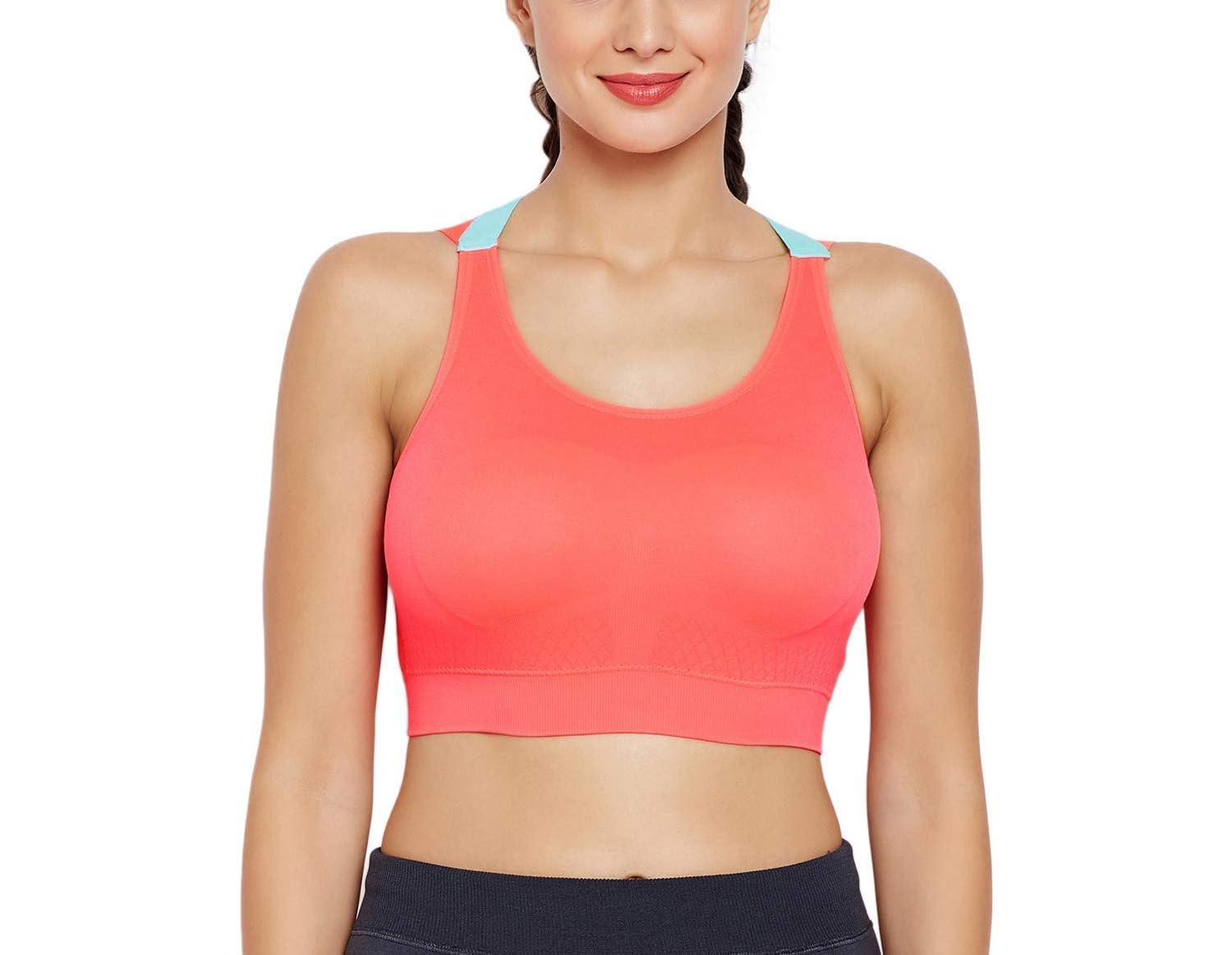 brachy Polycotton Padded Wire Free Push Up Racer Back Sports Bra for Women's/Girls (Gym,Yoga,Running,Workout) (Removable Pads) (28 to 34 Size)-picture-15