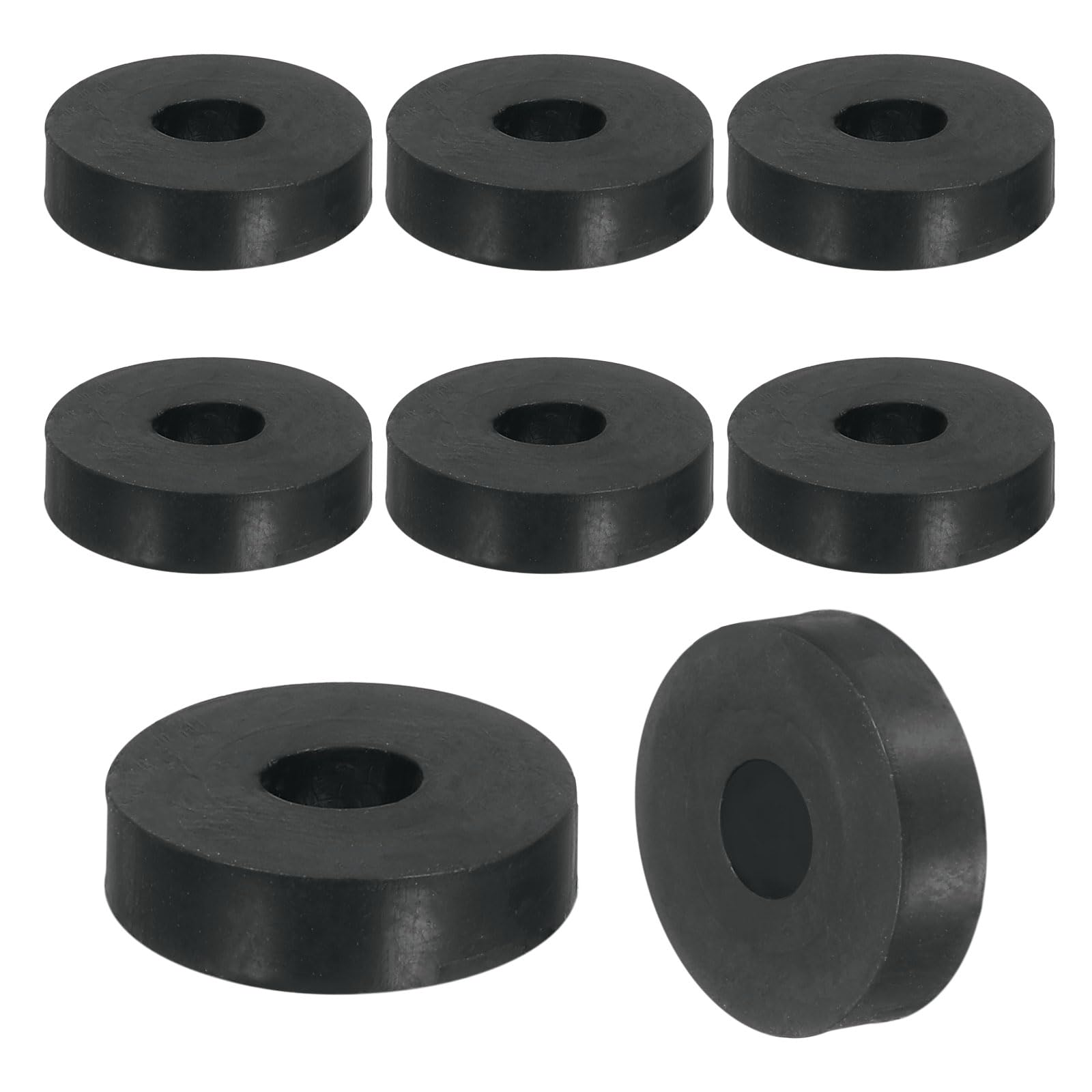uxcell 18Pcs Thick Rubber Spacer, 11/16 Inch OD x 1/4 Inch ID x 3/16 Inch Thickness Round Rubber Bushings Anti Vibration Flat Spacer Washers for Home