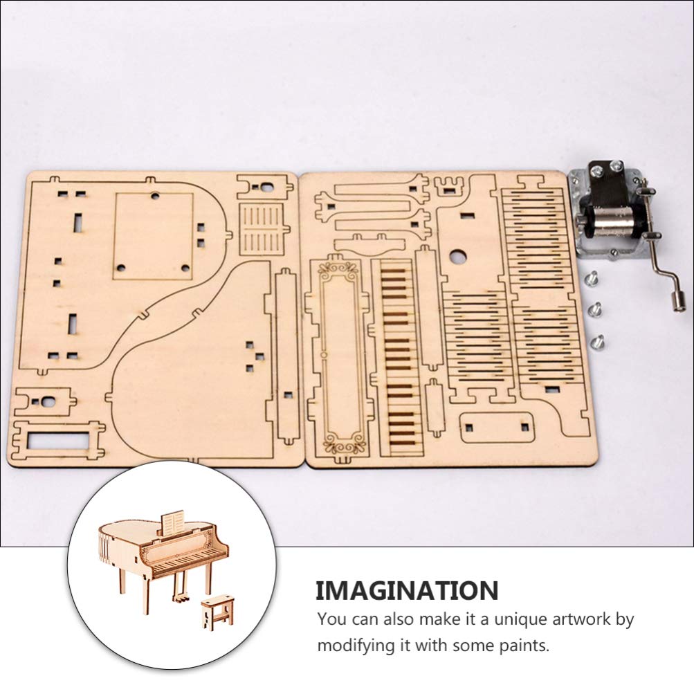 Odoria Poppenhuis Piano Miniatuur: 1/12 ladder bruin toetsenbord voor woonkamer vintage - mini muziekinstrumenten mobiel hout met bank modelbouw