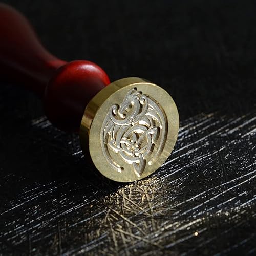 Miniatura 10 de Sellos de cera de sellado de patrones de animales, sellos de cobre y empuñadura de madera, kit de sellos de cera para sobres de tarjetas, embalaje