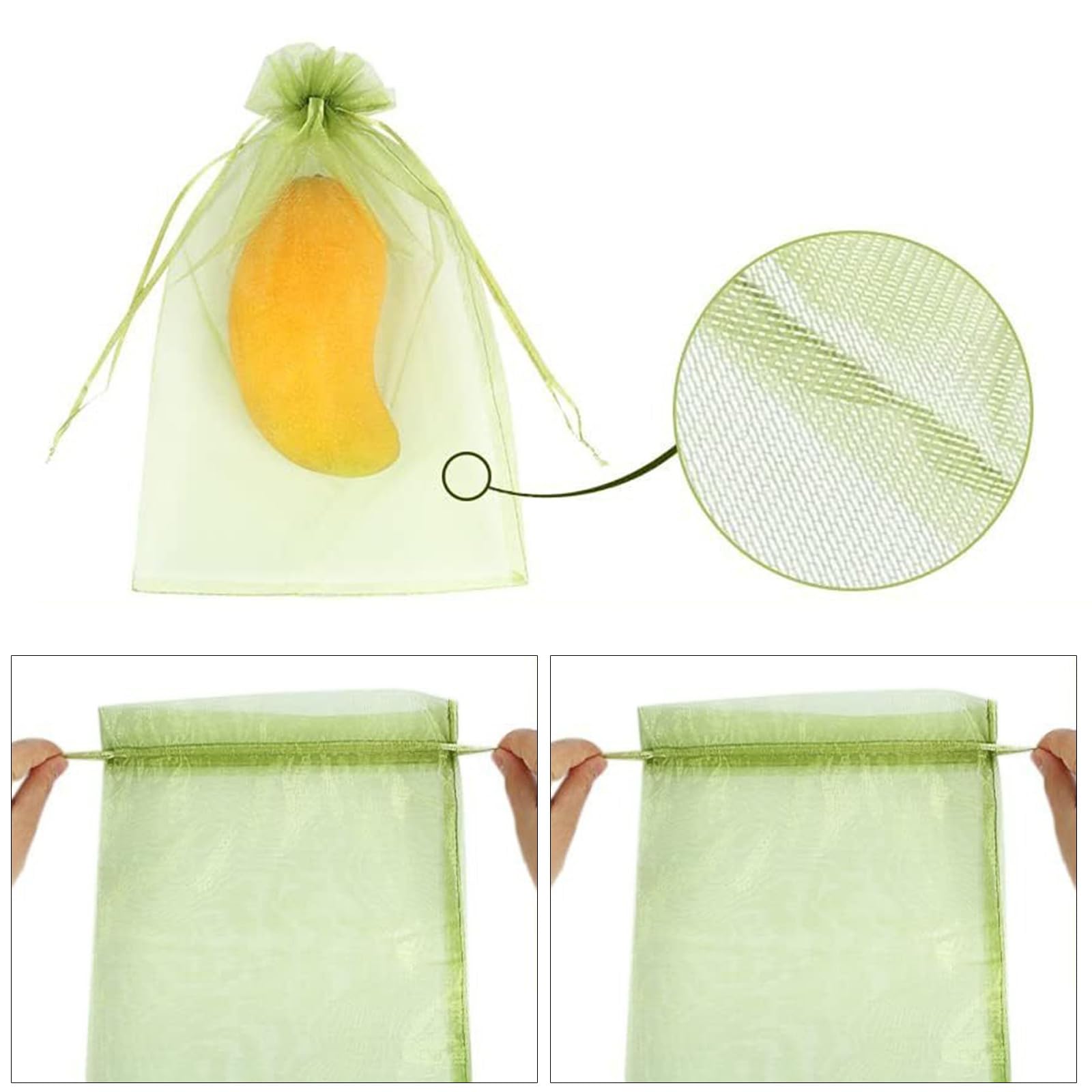 Lot de 100 filets de jardin en maille de protection pour fraises, raisins, légumes et arbres, protection contre les parasites, pour une croissance optimale et une amélioration de la récolte