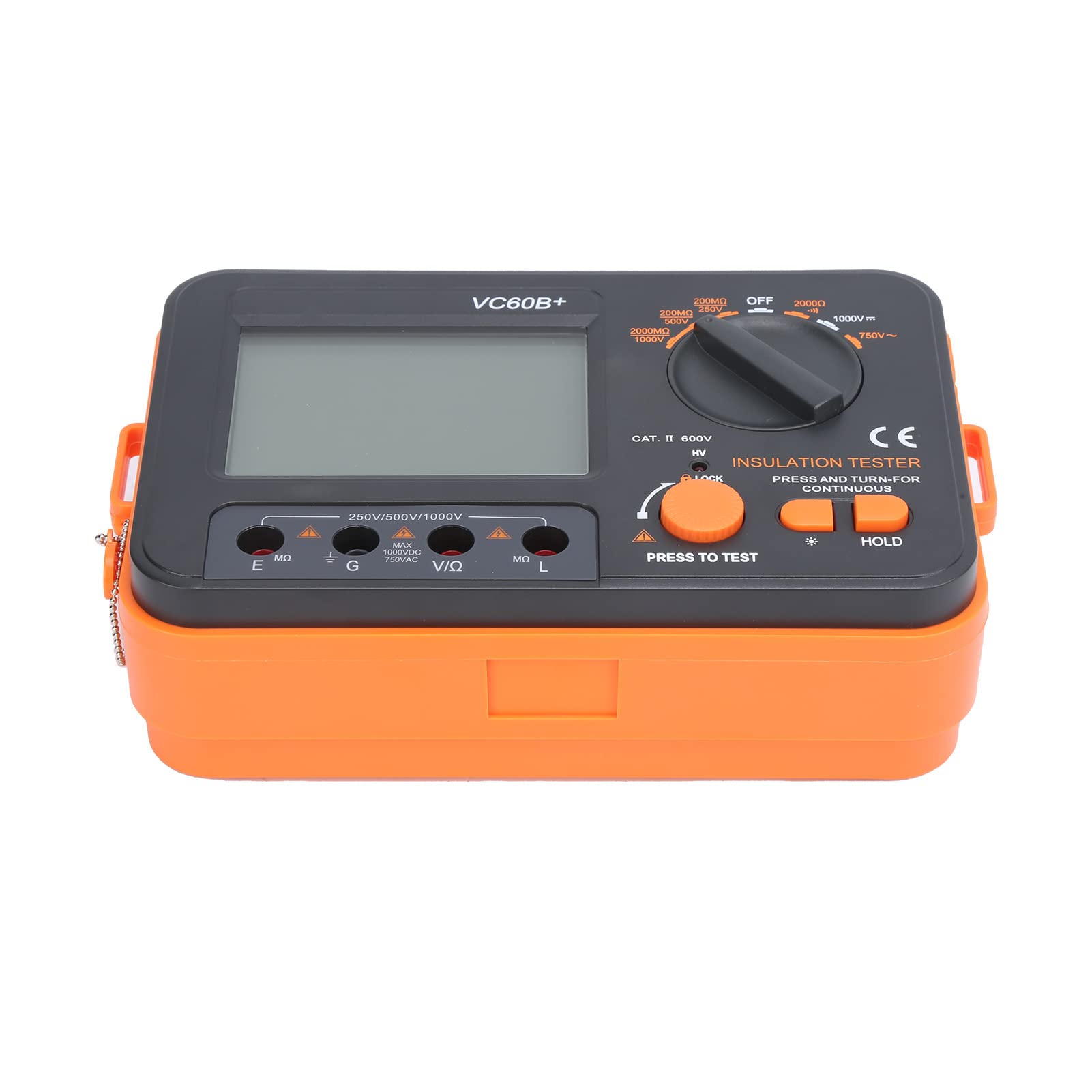 Medidor de prueba eléctrico SustVita para medición de aislamiento, megóhmetro digital de 1000 V 2 GΩ con función de retención de datos y pantalla retroiluminada para uso industrial