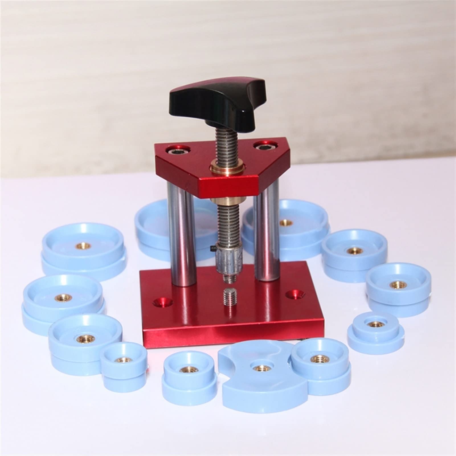 Herramienta de prensado de Cajas Medianas y Pesadas con 12 moldes de Nailon para reparación de Relojes Kit de Herramientas de reparación de Relojes