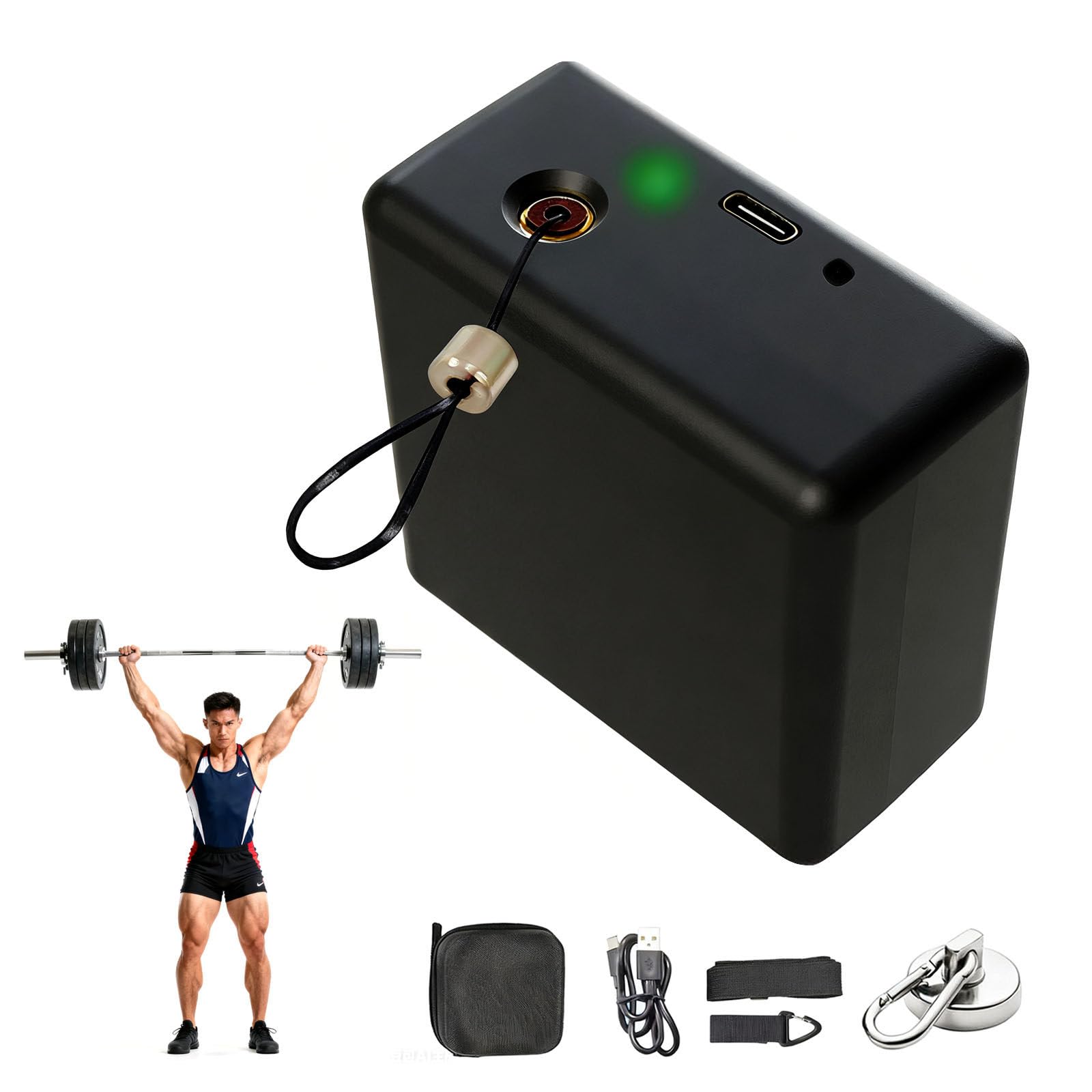 Entrenador de Velocidad y Potencia para Barra, Saltos, Arrastres de Trineo | 98% Preciso con App y Retroalimentación de Voz | Batería 50H y Resistencia 100G para Atletas y Entrenamiento