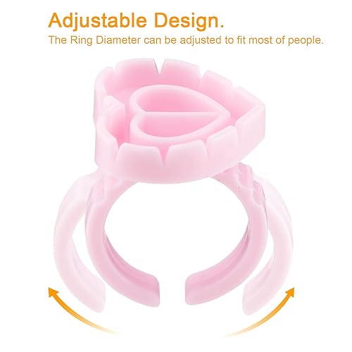 Miniatura 4 de 300 anillos de extensión de pestañas en forma de corazón, taza de pegamento para pestañas de volumen, anillos de extensión de pestañas