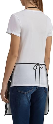 Miniatura 5 de Delantal de peluquería rosa para hombres y mujeres con 2 bolsillos, delantales ajustables impermeables para peluquería