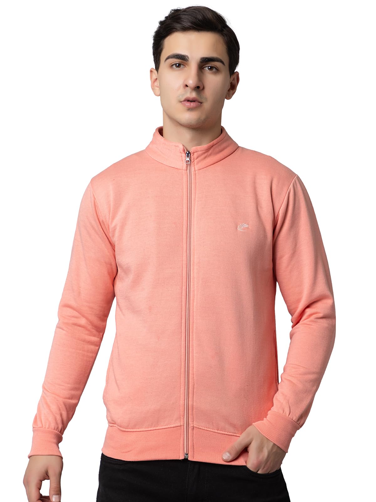 ekom Men's Fleece High Neck Sweatshirt | Sweatshirt for Men with Zipper | Full Sleeves Sweatshirt for Men | Sweatshirt with Side Pockets-picture-28