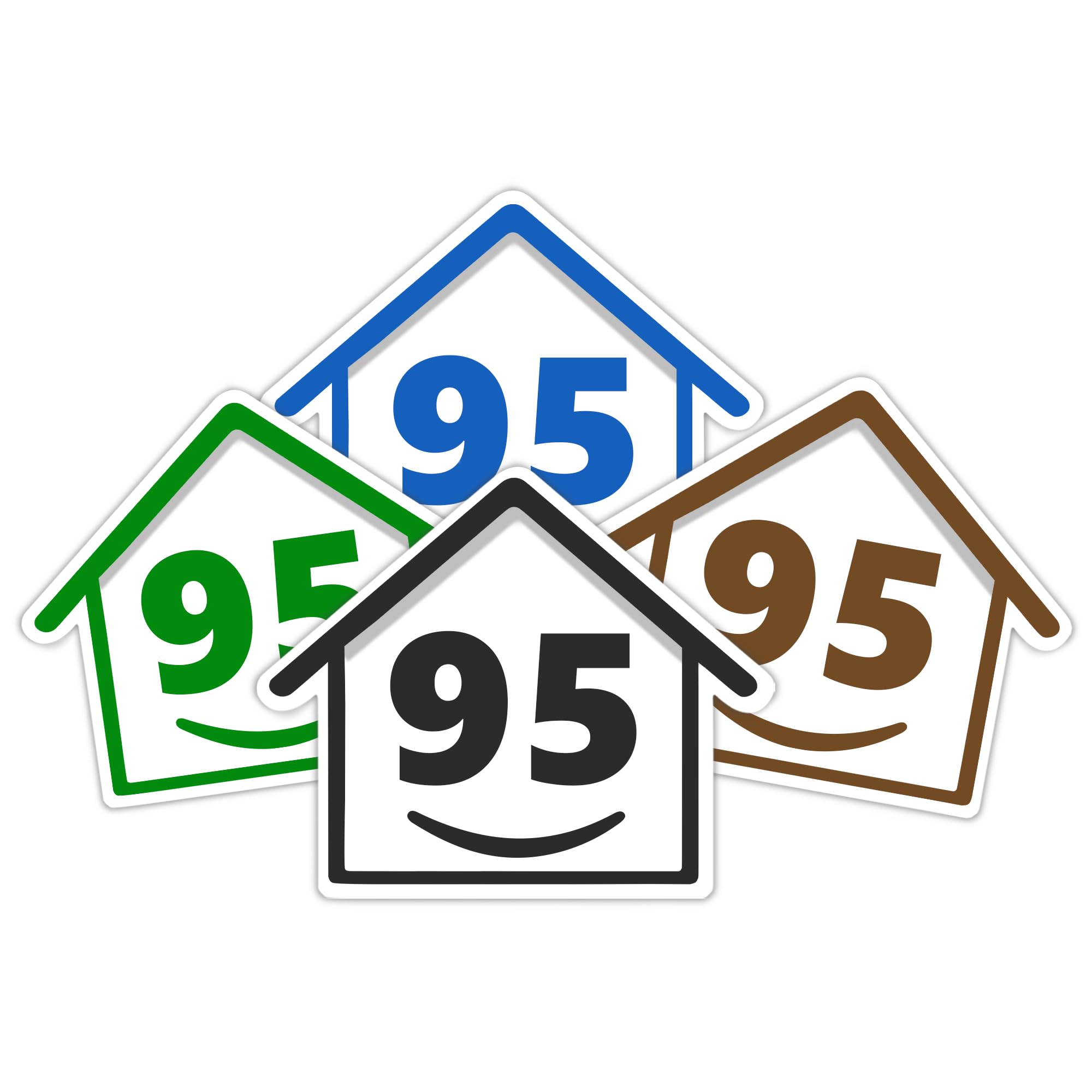 4 x Bin Numbers for Wheelie Bins, 1-99, 15cm ‘Happy House’ Colour Design Dustbin Stickers, Easy Application Stick On Number Stickers - Weatherproof Self Adhesive Vinyl – Blue, Black, Green, Brown (25) — view 23