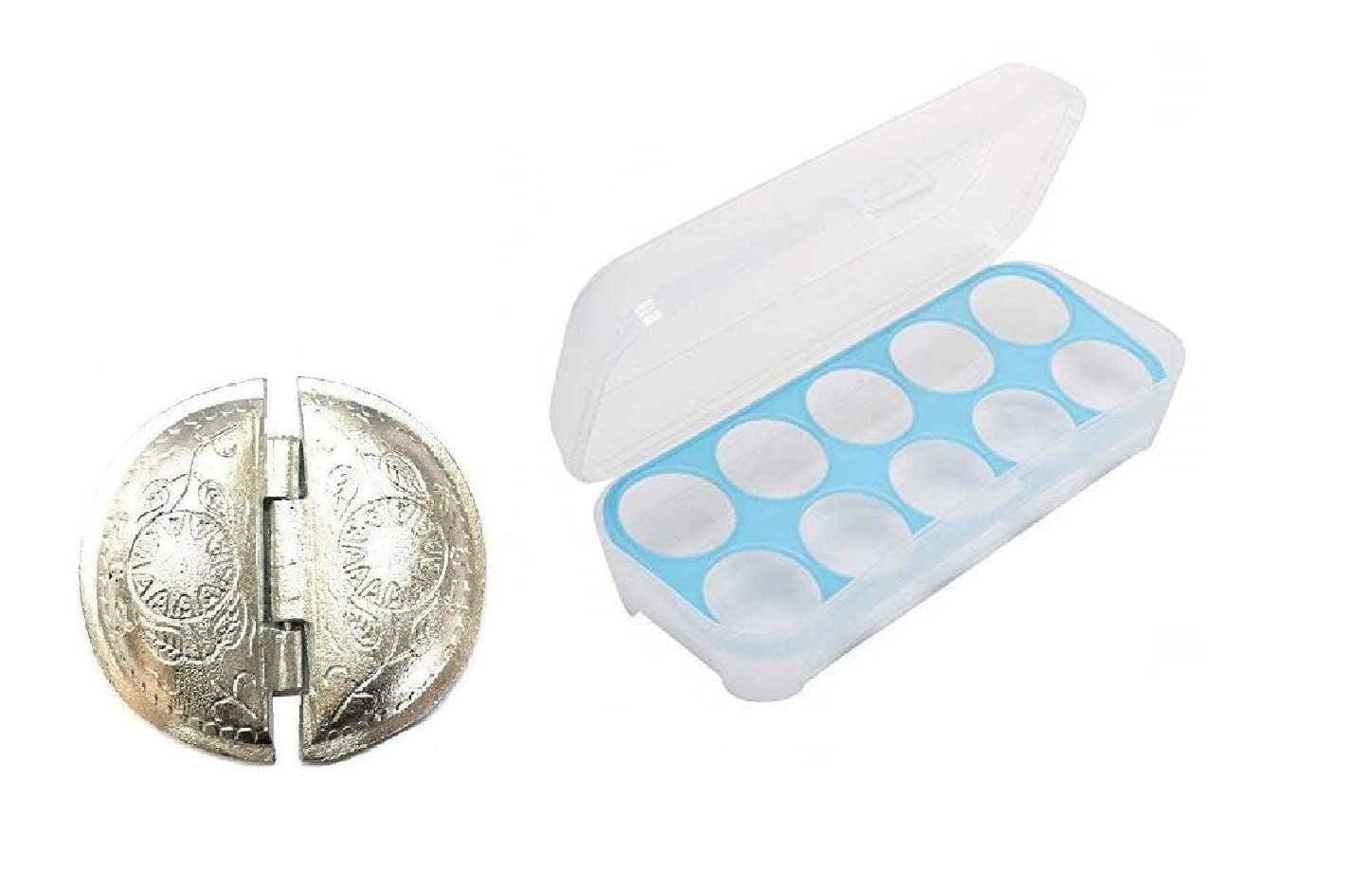 Blue Wonder Aluminum Gujiya Maker Mould Cutter Sacha Machine, Kitchen Molds for Festivals,with Egg Tray Pack of 2 (Multicolour)