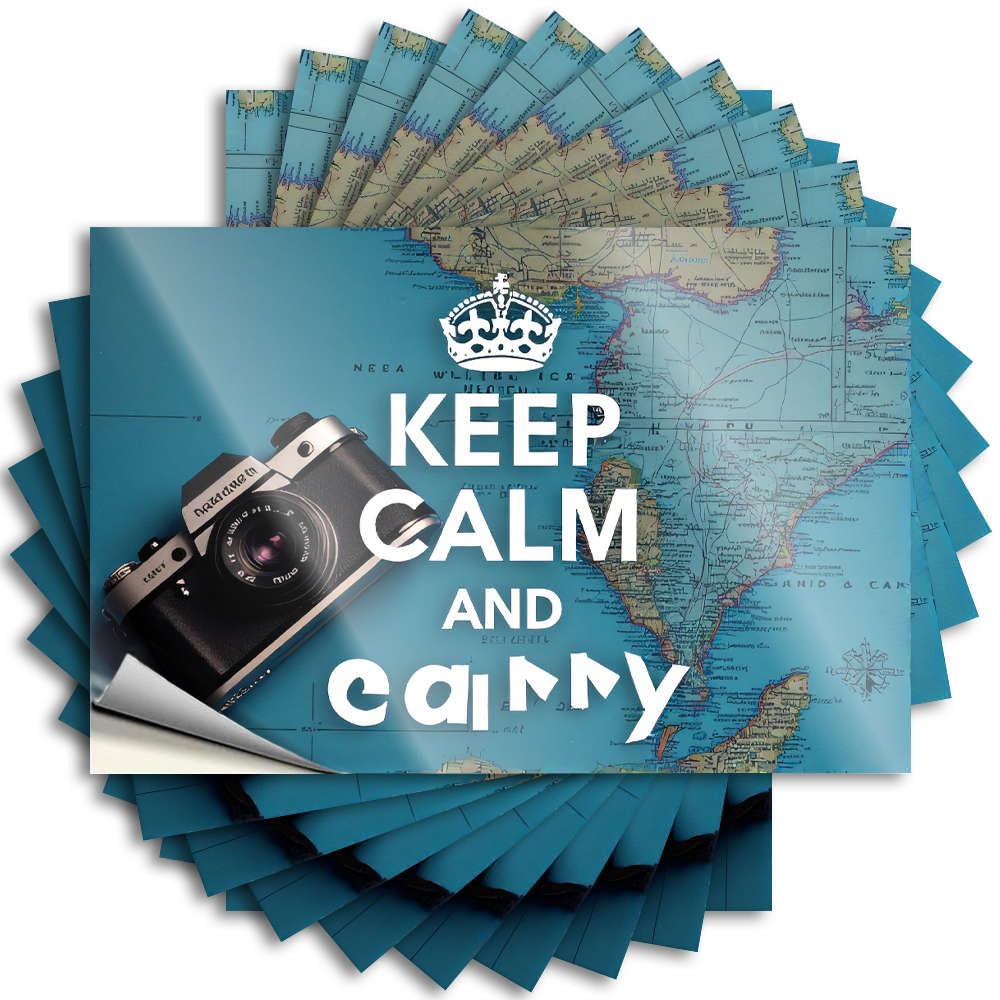 Holiday Cover Decal | Keep Calm and Carry Camera. Badass for Alcohol Decor(8X12CM)