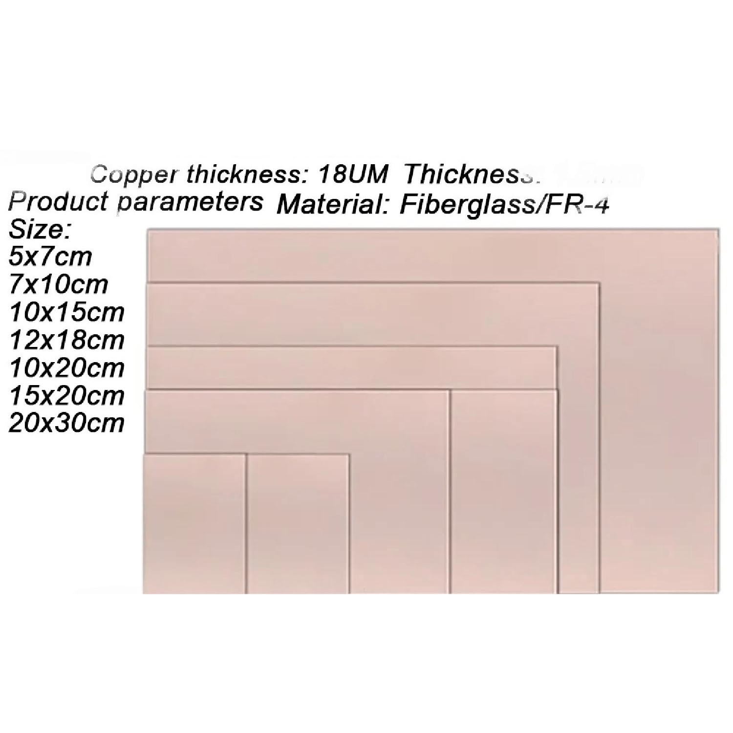 Placa PCB Placa laminada de cobre doble cara for PCB, 5 piezas, x 7/7 10/10 15 cm, placas fibra vidrio FR-4, placa circuito impreso DIY(20x30cm)