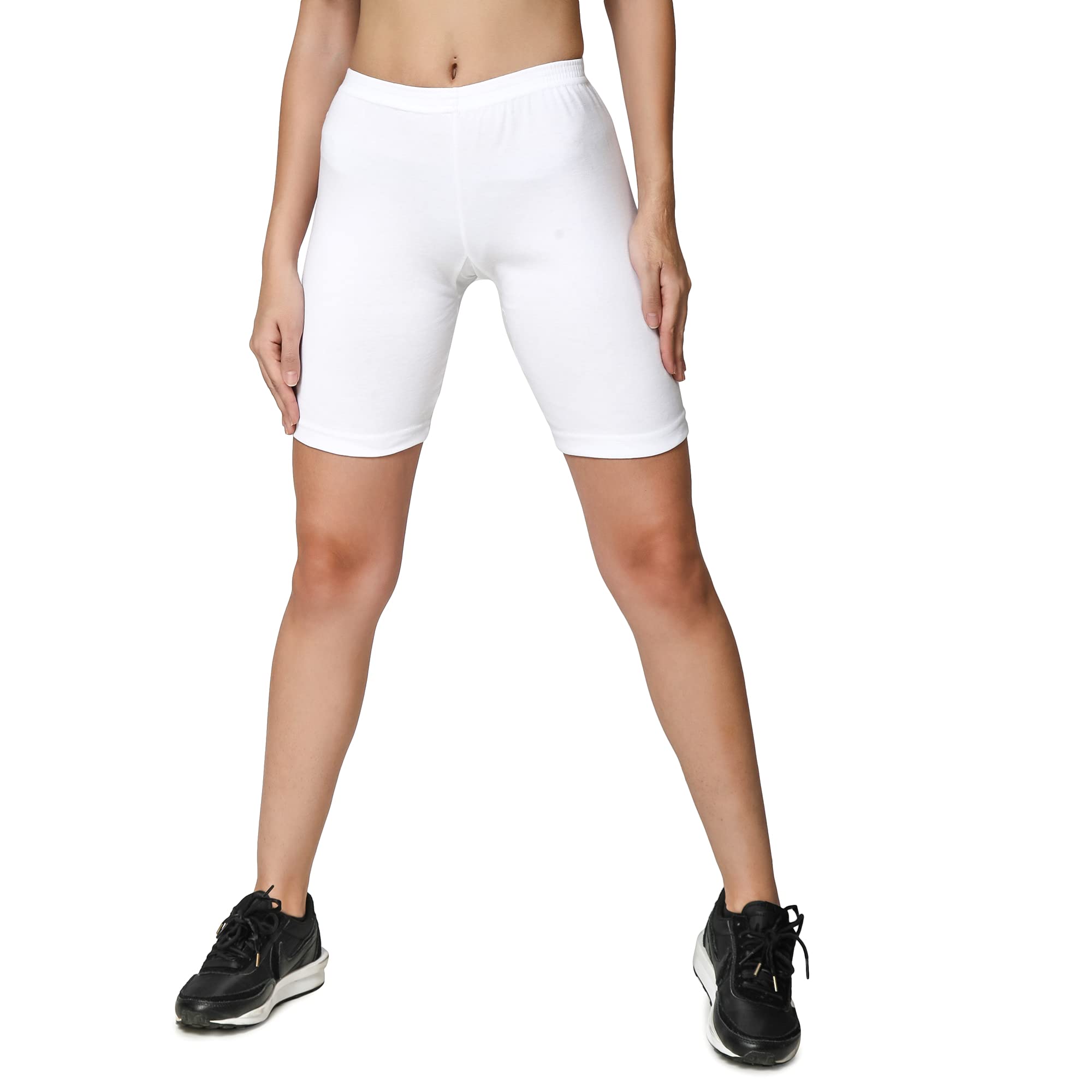 good connection Cotton Lycra Cycling Shorts for Men/Women CyclingJogging Yoga Short/Tight Under Dress Pants Under Dress Shorts Ineerwear Tights (XXXXX-Large Black)-picture-32
