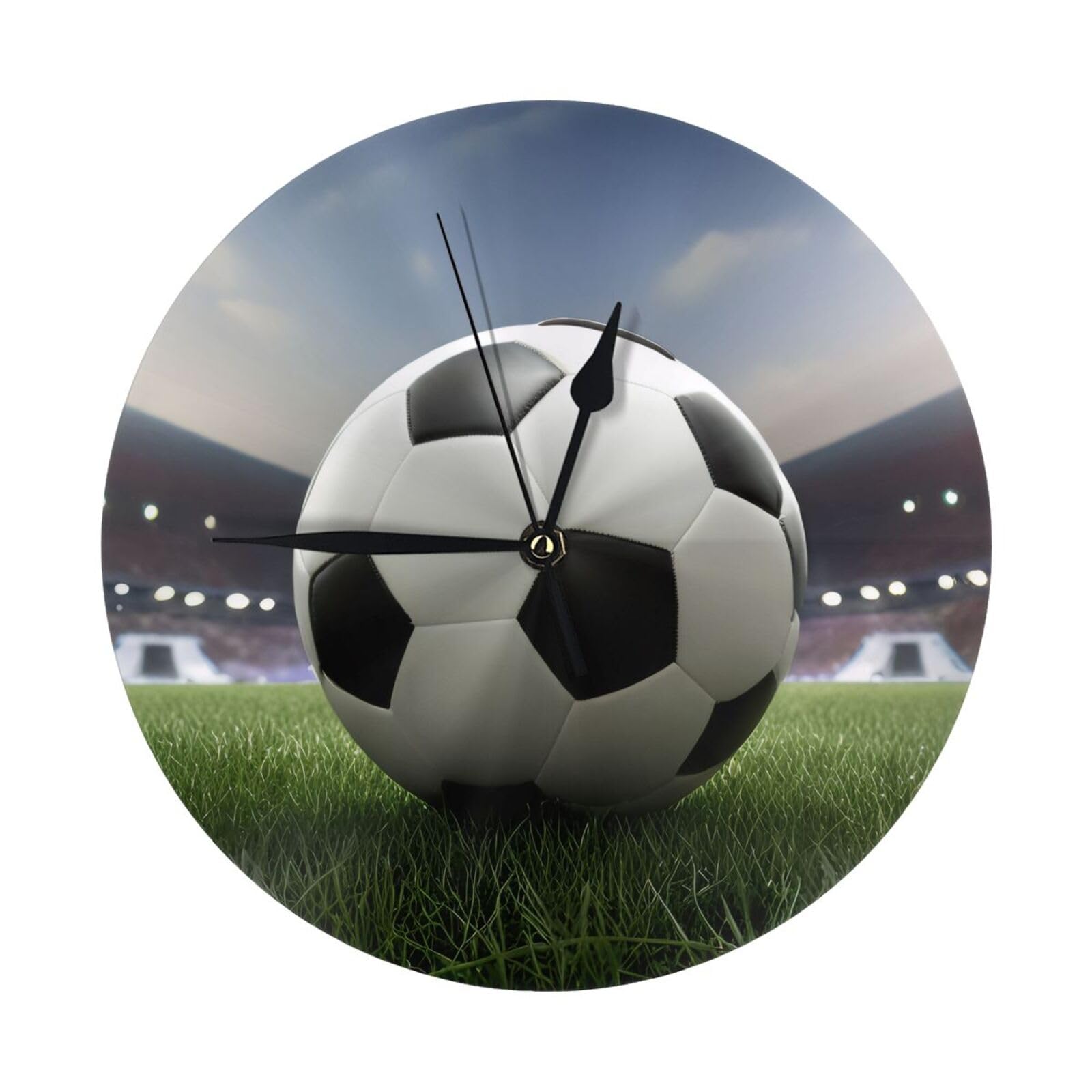 Horloge murale ronde silencieuse 25,4 cm football pour cuisine