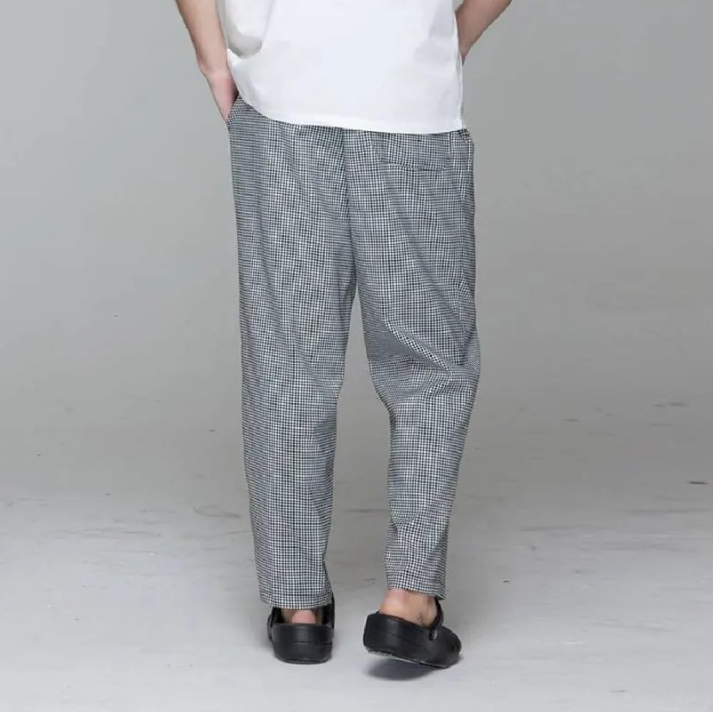 Soro Essentials- Size 42 Poly and Cotton Blend Checkered, Chef Cook Pants Black and White Color- Chef Pants Cooking Pants Chef Pants for Hotel Kitchen Restaurant Work Uniform