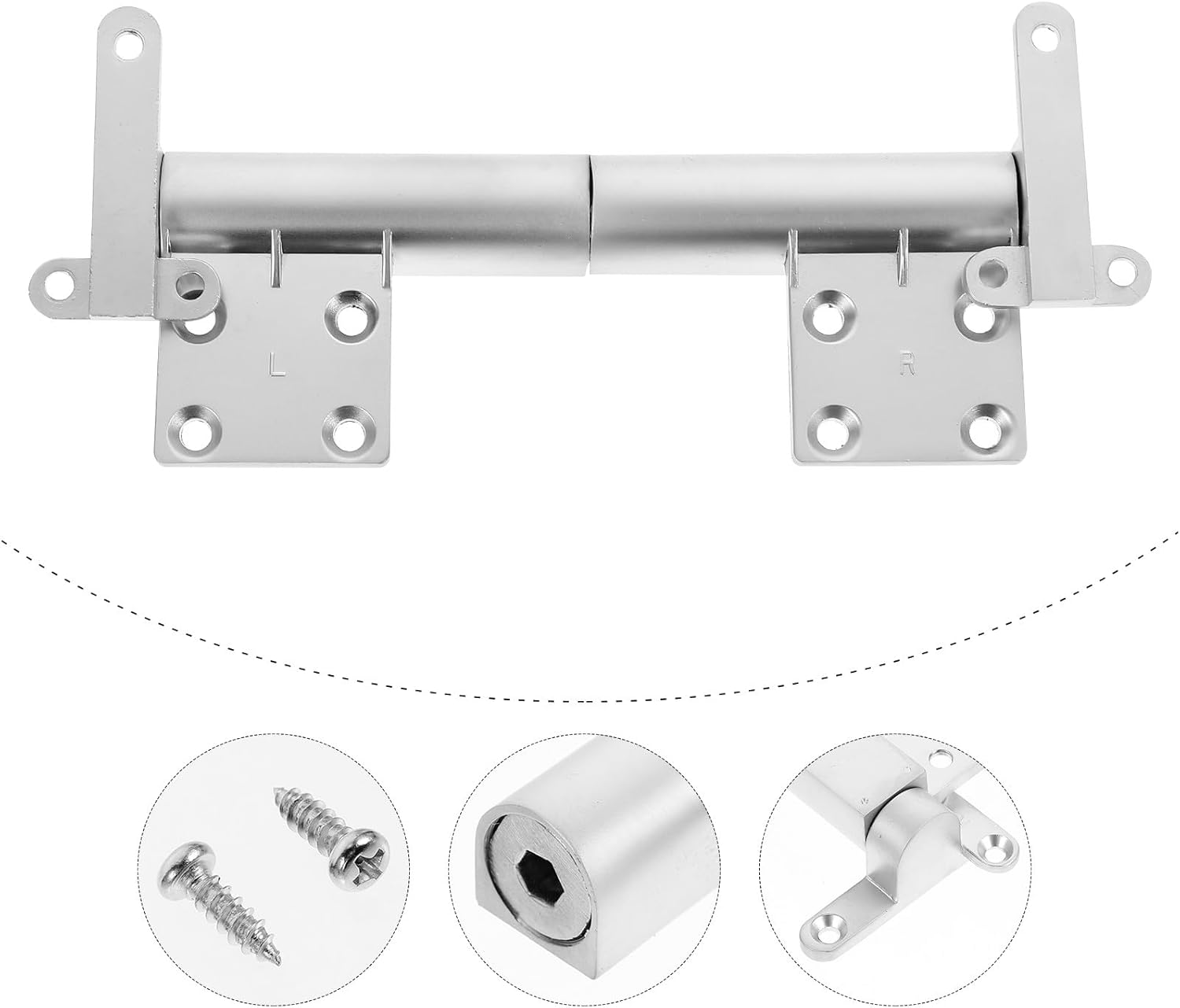 Metal Folding Table Flap Hinges, Hidden Self-Supporting Desktop Bracket Hinges for Makeup Vanity Mirror, Silver Furniture Accessories for Folding Shelf and Storage