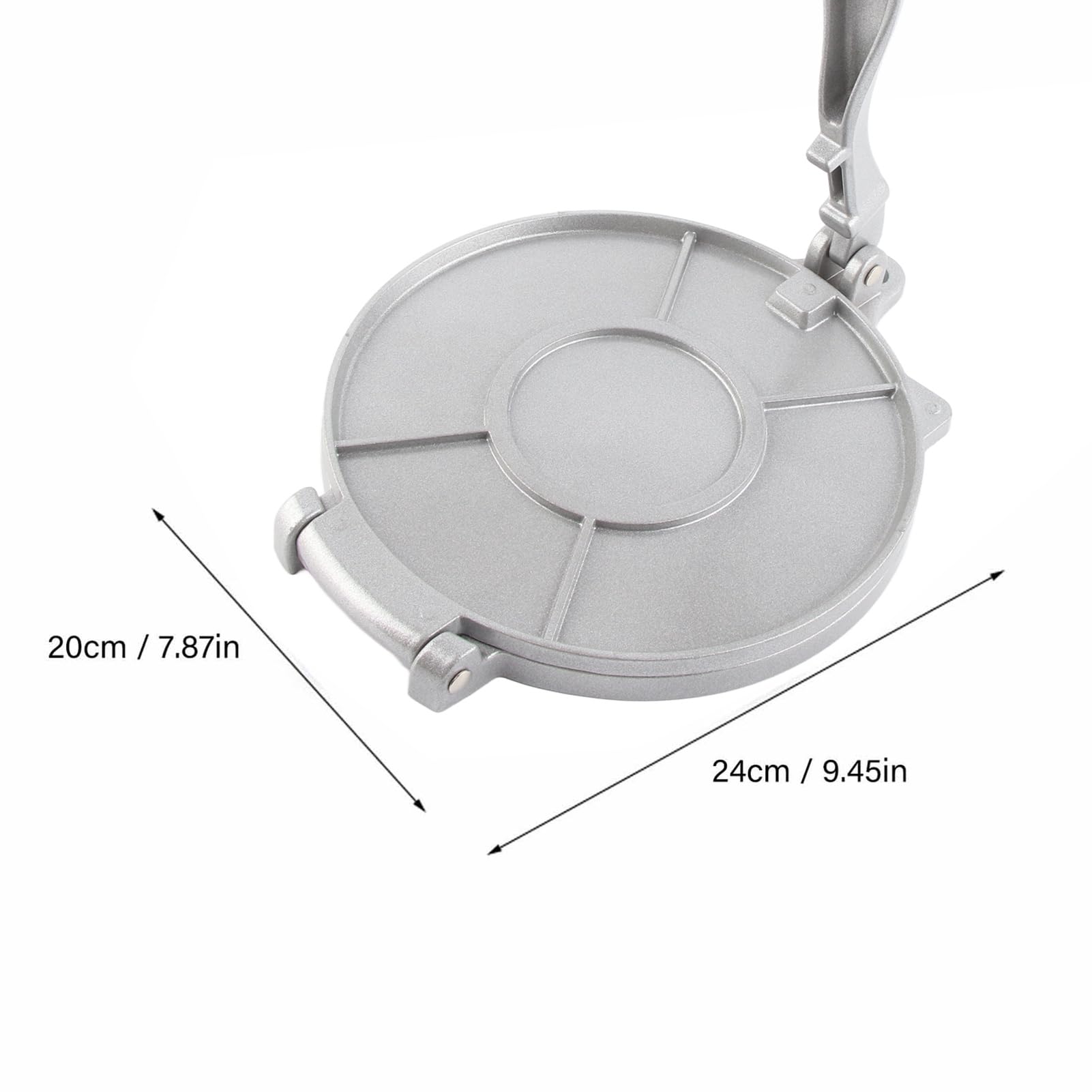 Presse à Tortillas, Machine à Tortillas en Alliage D'aluminium de 20 Cm avec Outil de Pressage Roti à Poignée Incurvée pour la Fabrication de Tortillas Mexicaines, Chapati, Comales Para Tortilla, Pata
