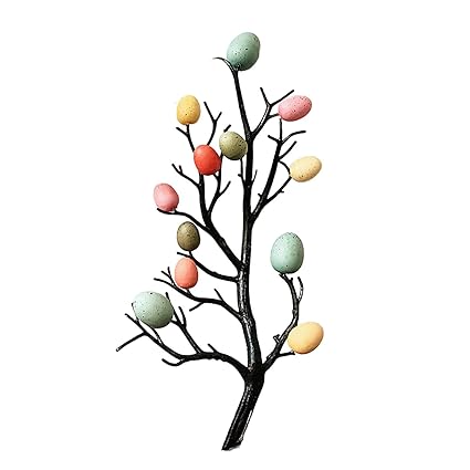 CALANDIS Easter Egg Tree Branches Ornament for Festival Easter Celebration Easter Day Multicolor Egg | 1 Artificial Easter Egg Tree