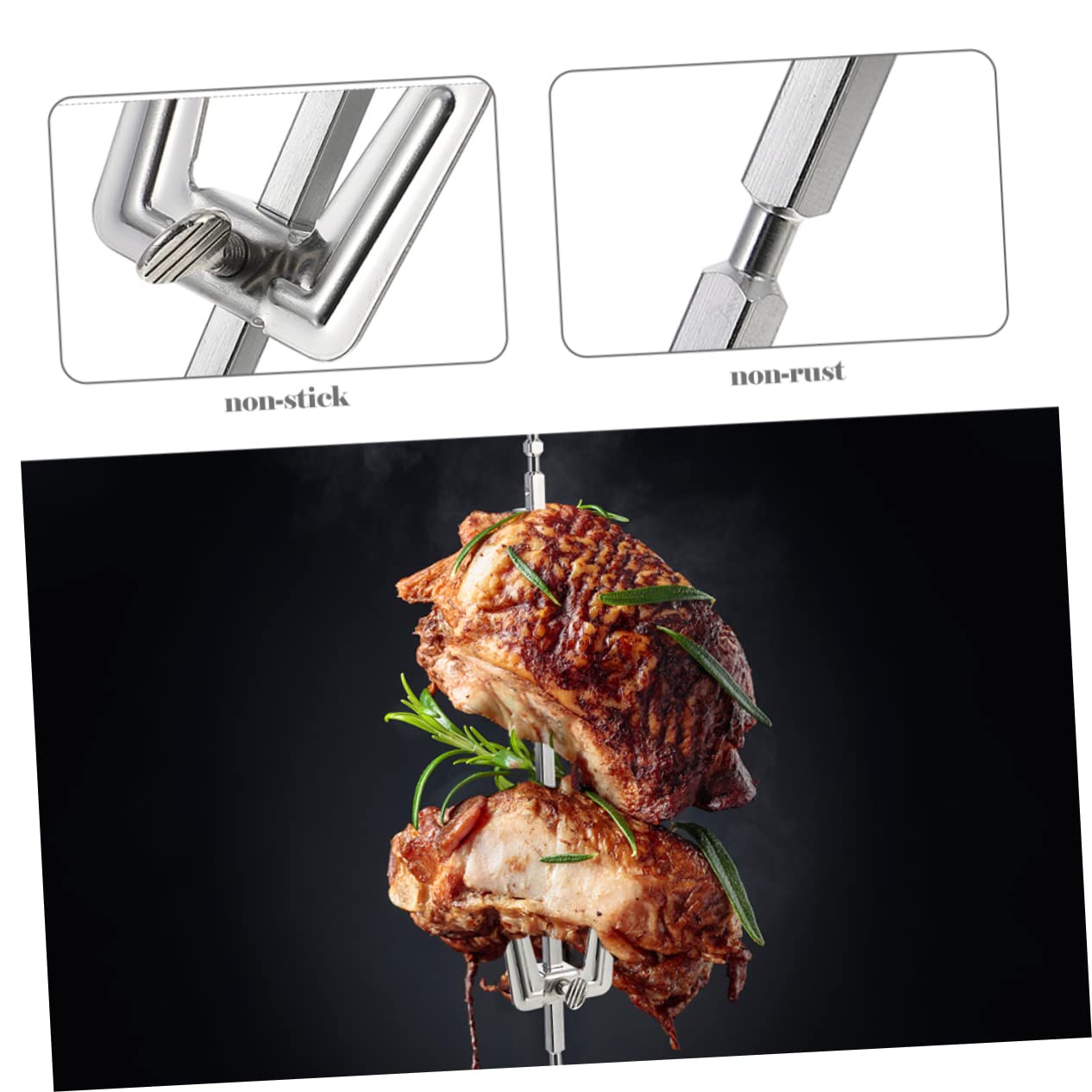 3pezzi Forchetta Barbecue per Friggitrice ad Aria Forchetta Versatile in Acciaio Inossidabile Accessori per Forno Barbecue Accessori