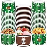 60PCs Football Party Supplies, 9oz Football Snack Cups Foot ball Party Favors Nacho Trays Ice Cream Bowls Disposable for Foot ball Birthday Decorations Sports Decorations