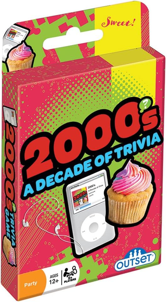 Outset Media 2000's A Decade of Trivia Travel Pack Card Game - for Ages 12 and up