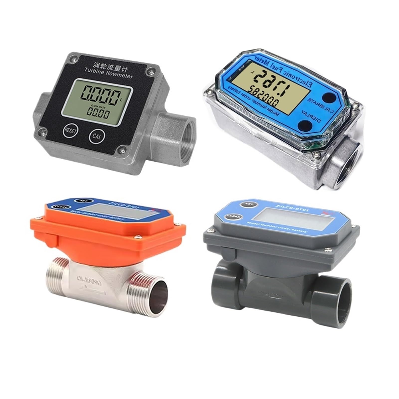 Medidor de flujo de agua electrónico DN20 con pantalla LCD, caudalímetro de turbina G3/4(A)
