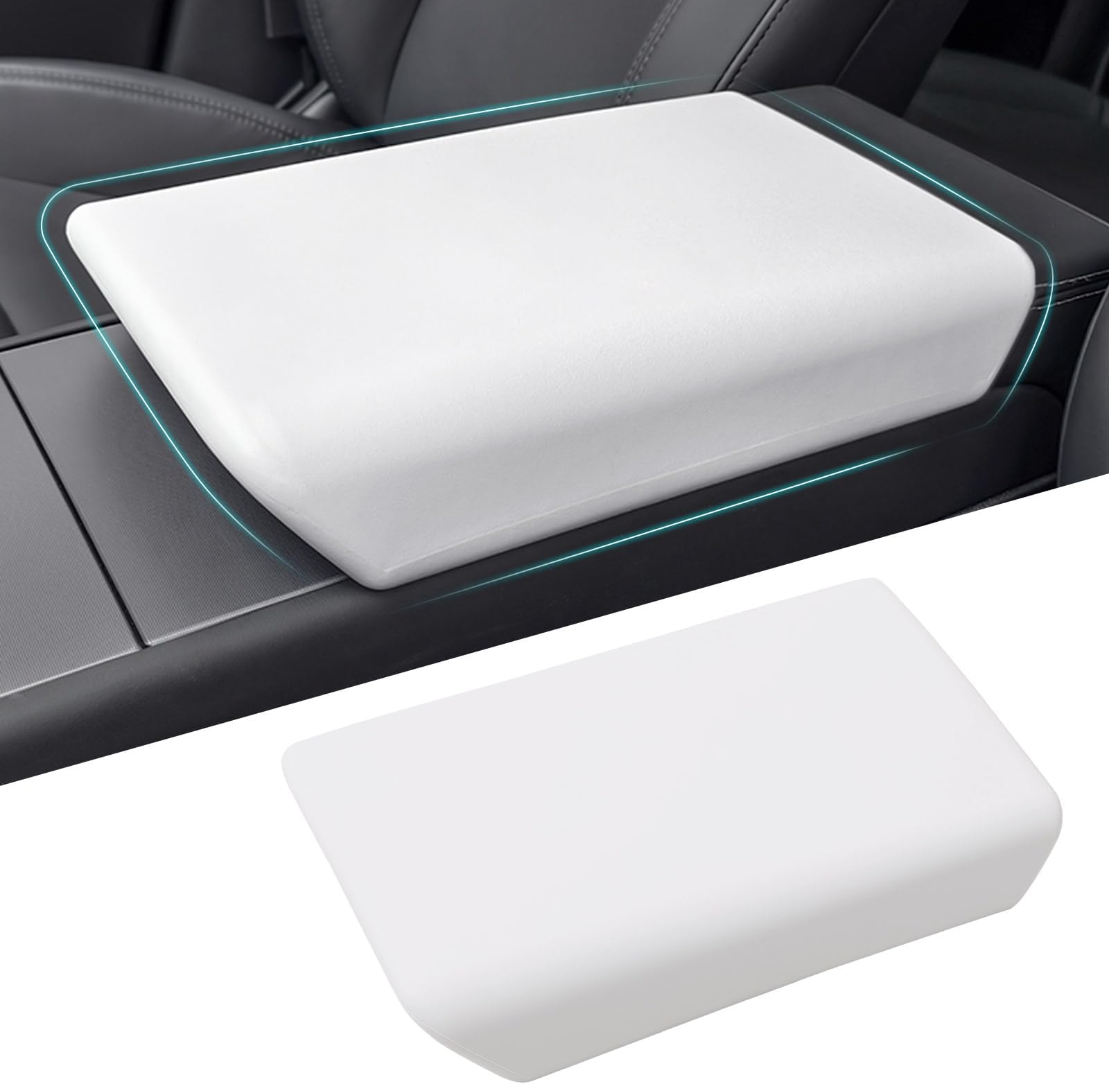 Center Console Armrest Cover Designed for Tesla Model 3 Highland 2024 2025 2026 / New Tesla Model Y Juniper Accessories 2025 2026 (White)