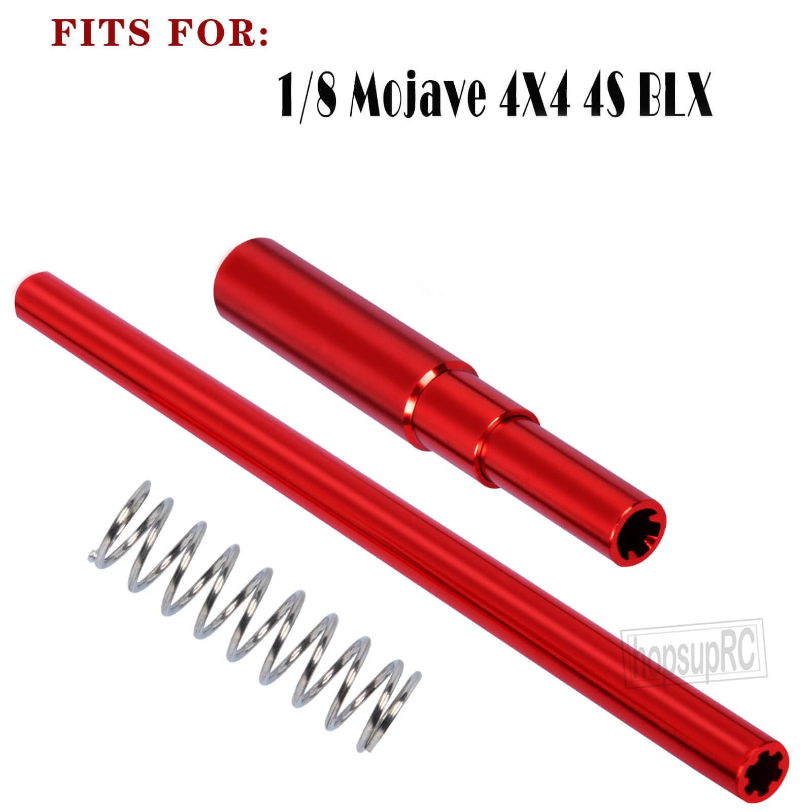 hopsupRC Aluminum Center Drive Shaft CVD Upgrades Part for 1/8 Mojave 4X4 4S BLX RC Car,Alloy Center Driveshaft Axles Hops Up,Replaces ARA311170 Red
