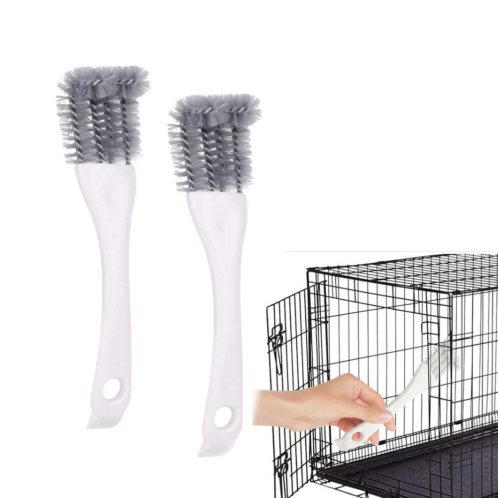 2 Pezzi Pulitore per Gabbie Uccelli con Manico Lungo, Spazzola per Gabbie Uccelli Strumento Rimozione degli Escrementi for Piccoli Animali Posatoi