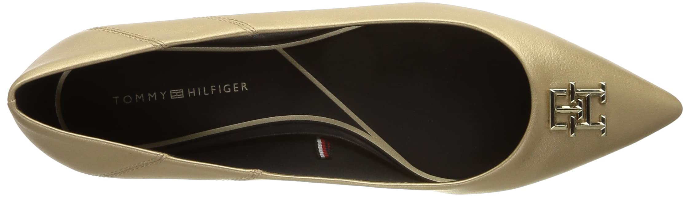 Tommy Hilfiger Kobiety Pointy Chic Ballerina Gold Fw0fw07047Baleriny