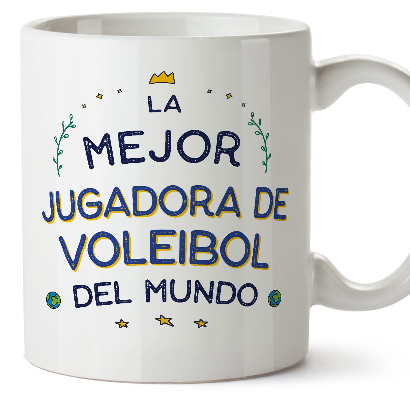 MUGFFINS Volleyball Player Woman Mug - in Spanish - Mejor del Mundo - Funny Gift for Colleagues - Ceramic 11oz Mug