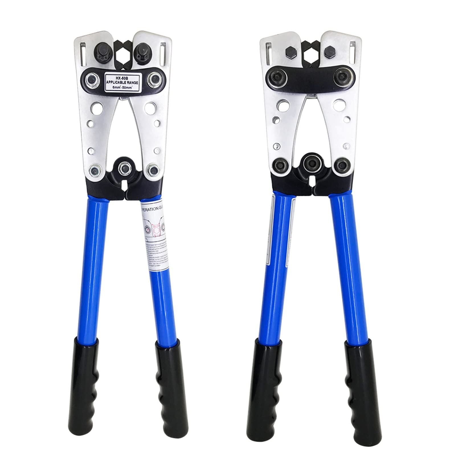 Pelacables Crimpadora HX-50B Alicates engargando alicates engarzando alicates de engarzado por 6-50mm2 1-1 0AWG Cable(HX-50B red)