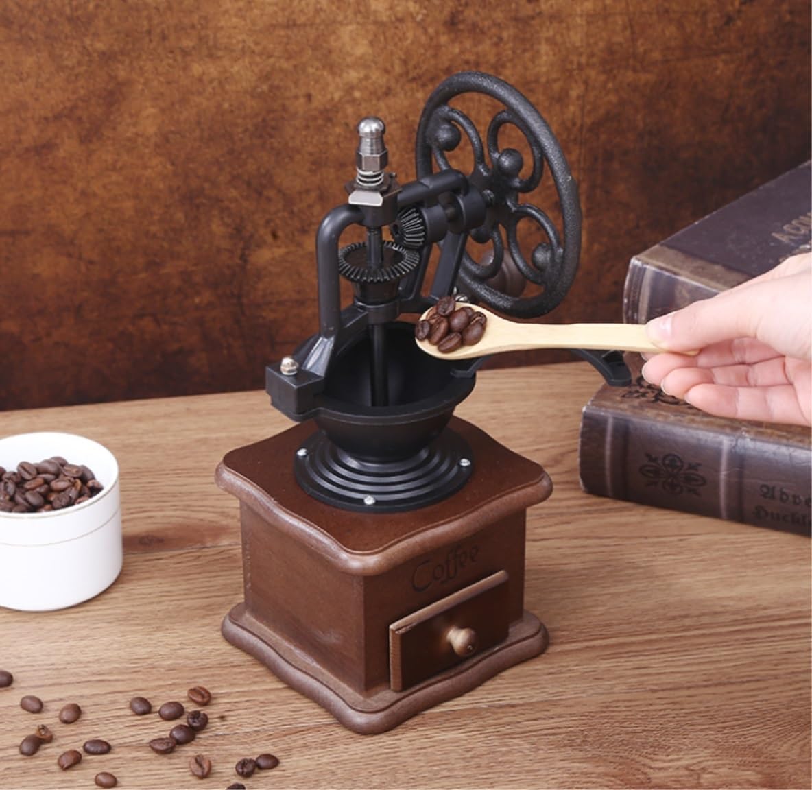 BODHIS Molinillo de Café Molino de Café Molinillo De Mano Retro, Molinillo De Granos De Café para El Hogar, Molinillo Manual para Máquina De Café Molinillo Cafe Molinillos de Café