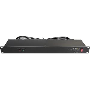 StarTech.com 8 Outlet Horizontal 1U Rack Mount PDU Power Strip for Network Server Racks - Surge Protection - 120V/15A - w/ 6ft Power Cord (RKPW081915)