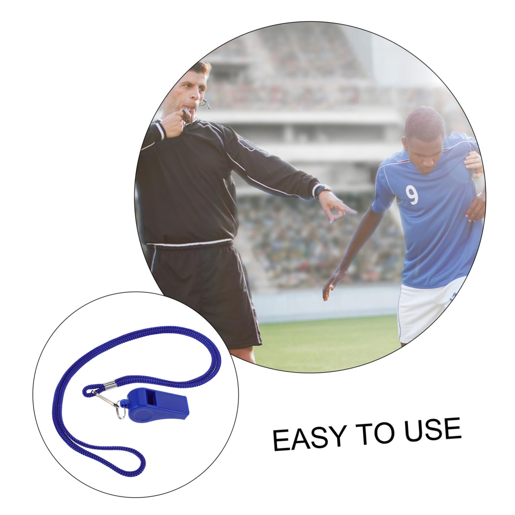 36 Piezas Silbatos Plásticos Azules con Cordón Silbato Emergencia Sonido Fuerte para Deporte Árbitros Senderismo Camping Aire
