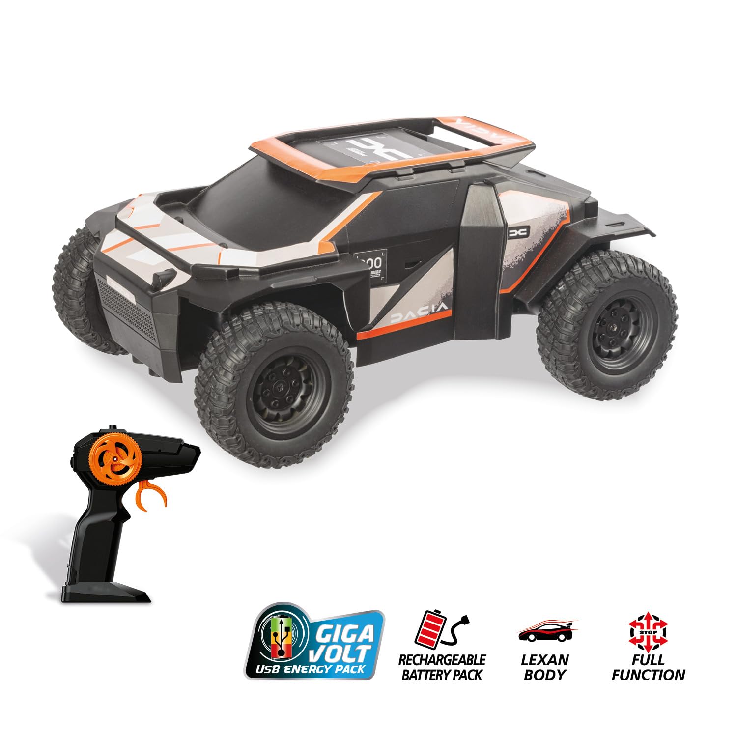 MONDO Motors Dacia Sandrider Paris Dakar 1:14 w skali 1:14 akumulator w zestawie z zabawkowym samochodem dla dzieci 63834