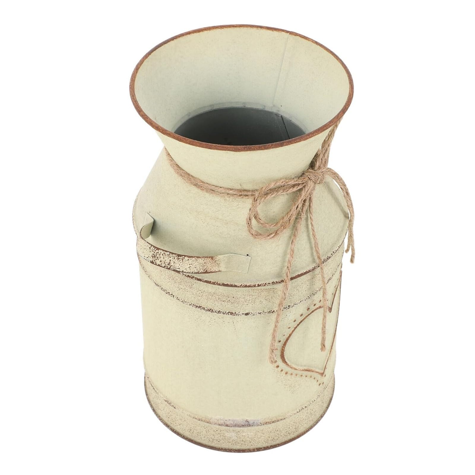 Vintage Vintage Heart-Shaped Flower Vase Retro Metal Milk Jug Rustic Decorative Flowerpot Housewarming Gift
