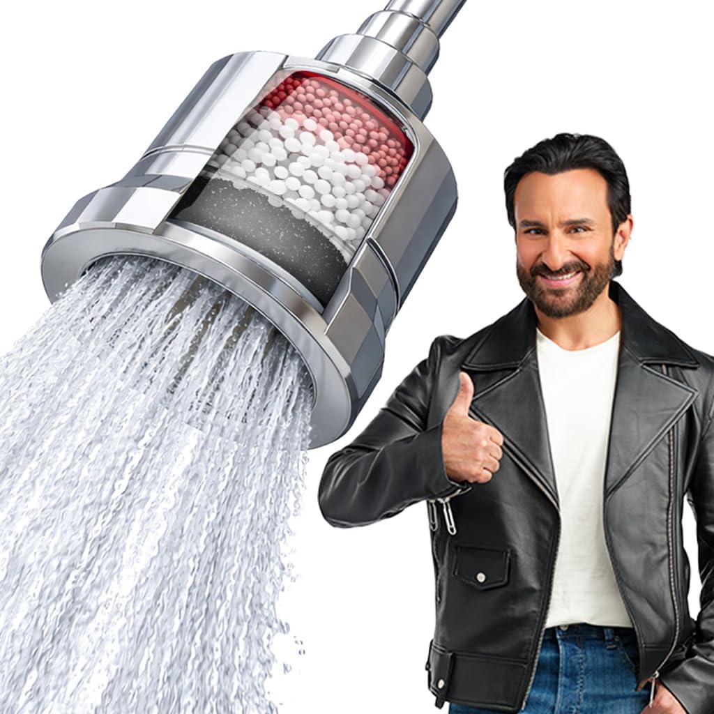 Sparsh Pearl Shower Filter for Bathroom, Hard Water Softener for Shower and Home, Borewell/Tanker Water for Better Hair and Skin