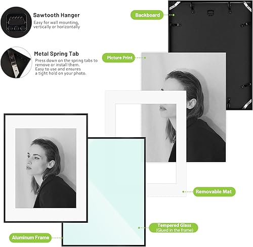 Vista 426 de Golden State Art - Portarretratos de aluminio de 18 x 24 pulgadas - con paspartú para fotos de 16 x 20 pulgadas o sin paspartú para póster de 18 x