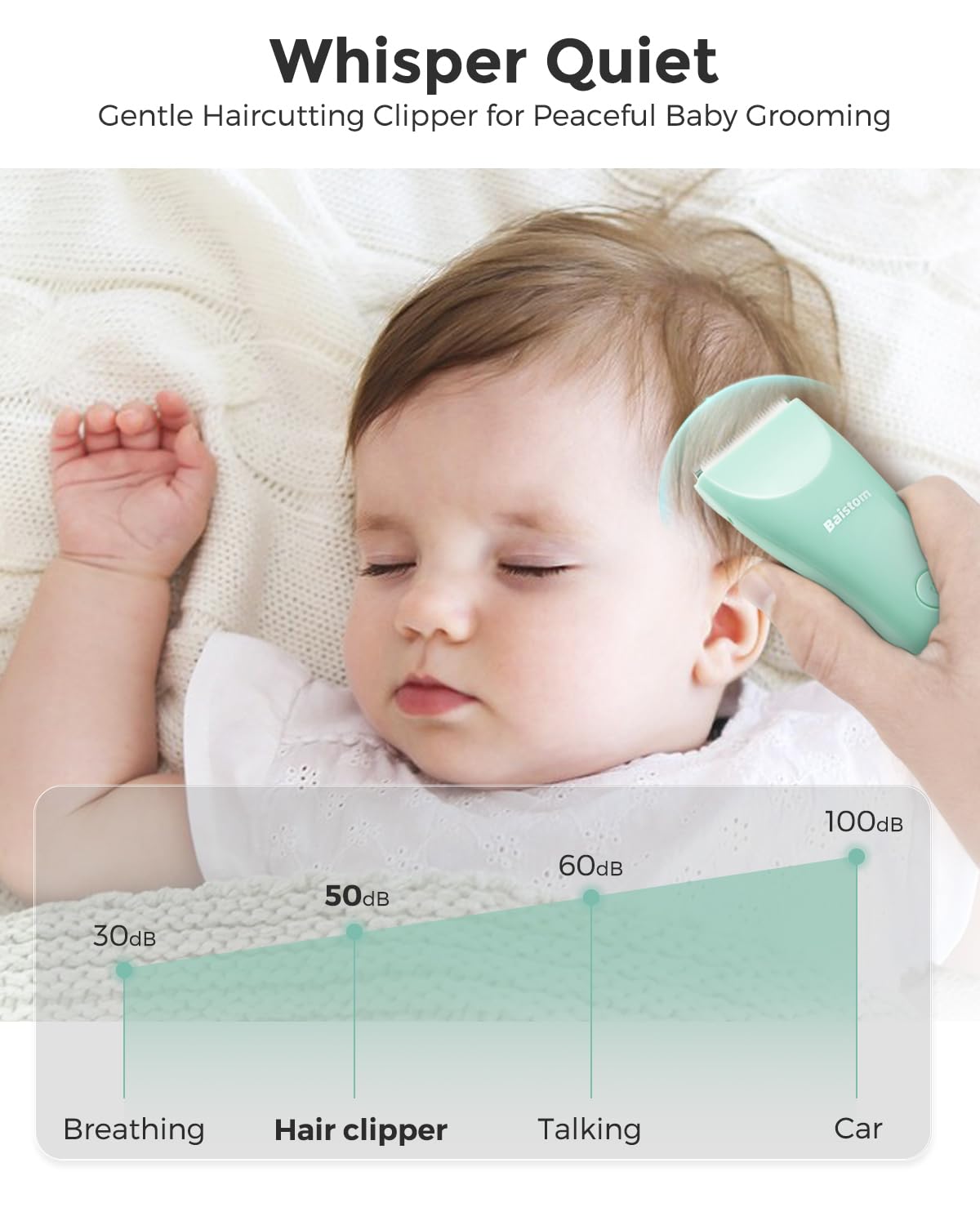 Tondeuse à cheveux pour bébé, silencieuse professionnelle pour enfants et enfants, rechargeable et étanche sans fil Kit de coupe de cheveux