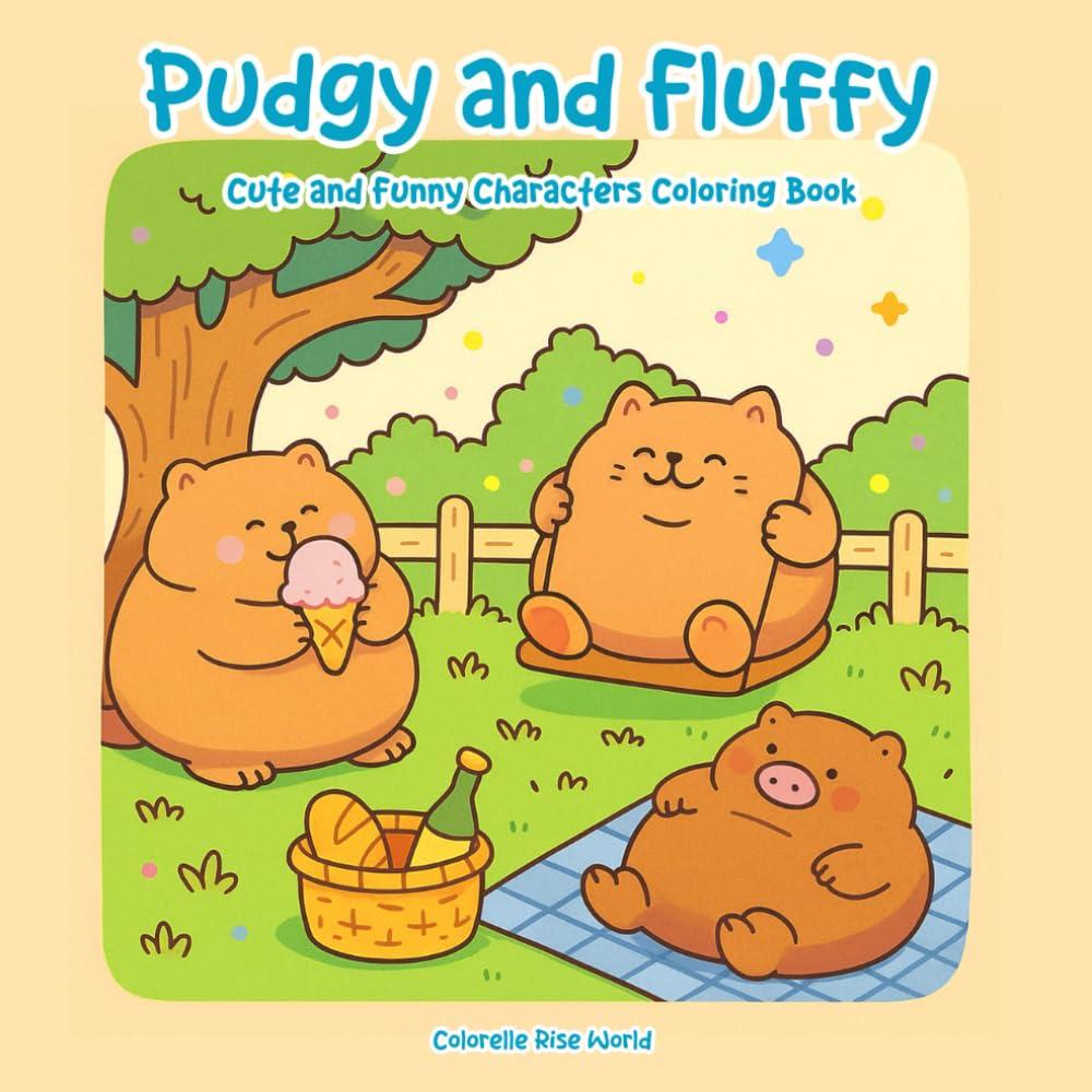 Pudgy and Fluffy: Cute and Funny Characters Coloring Book