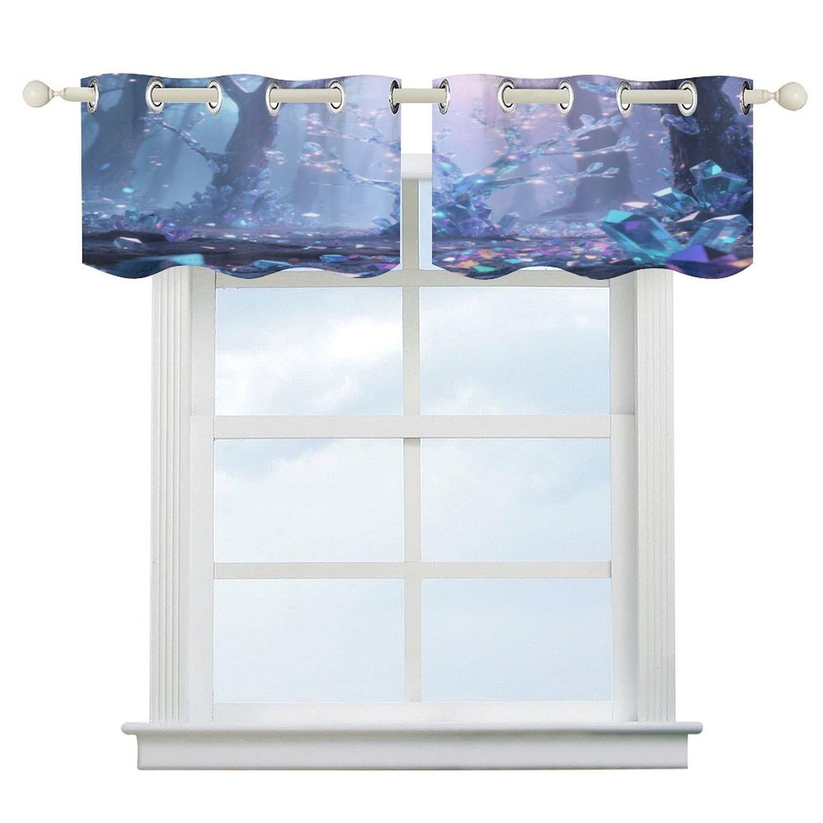 Fekiloot Style Mysterious Land Short Curtains Valance Curtain